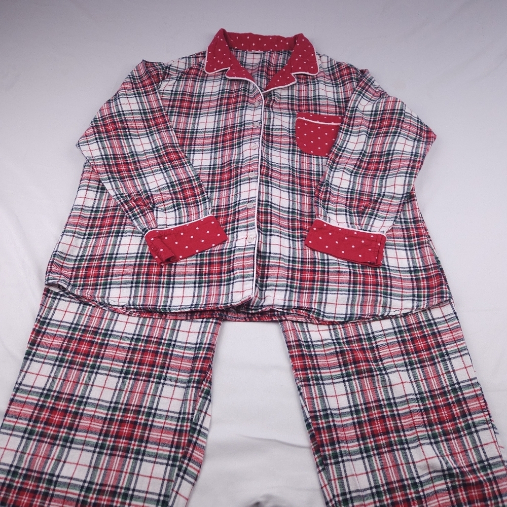 Liz Claiborne Red Plaid Pajama Set Size XXL